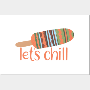 Let's Chill - Multicolored Popsicle Graphic Illustration GC-105-01 Posters and Art